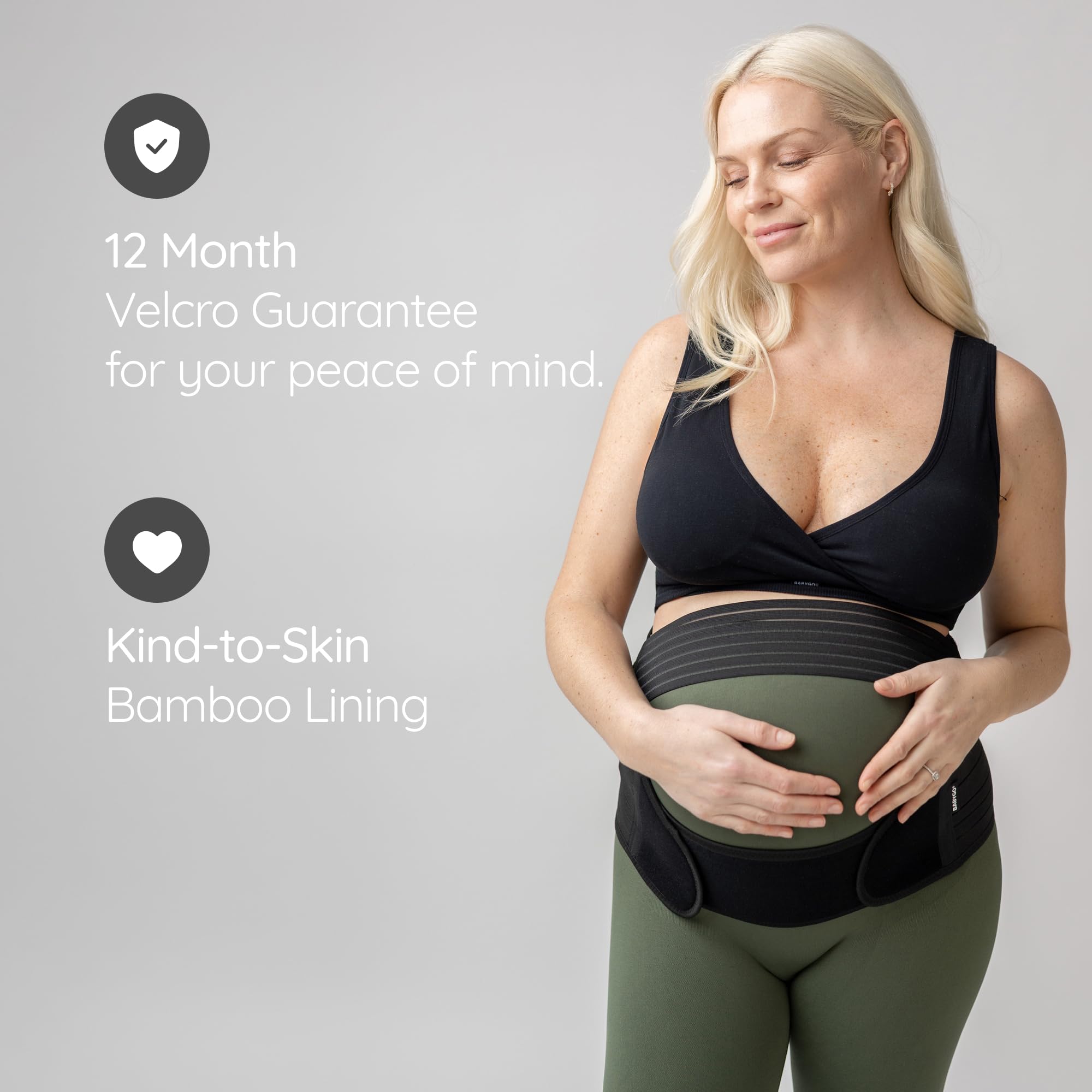 BABYGO 4-1 Cinturón Embarazada Maternidad Faja Postparto Reductora - Espalda, Pelvis, Caderas, Abdominals, Disfunción el Pubis de la Sínfisis, Ciática - Negro, M, 38-40