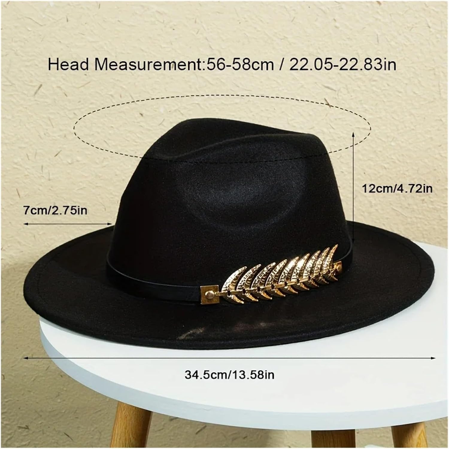 Stylish Wide-Brimmed Hat Fedora for Men with Solid Color Jazz Cap Classic Look and Comfortable Wear Outdoor Accessory
