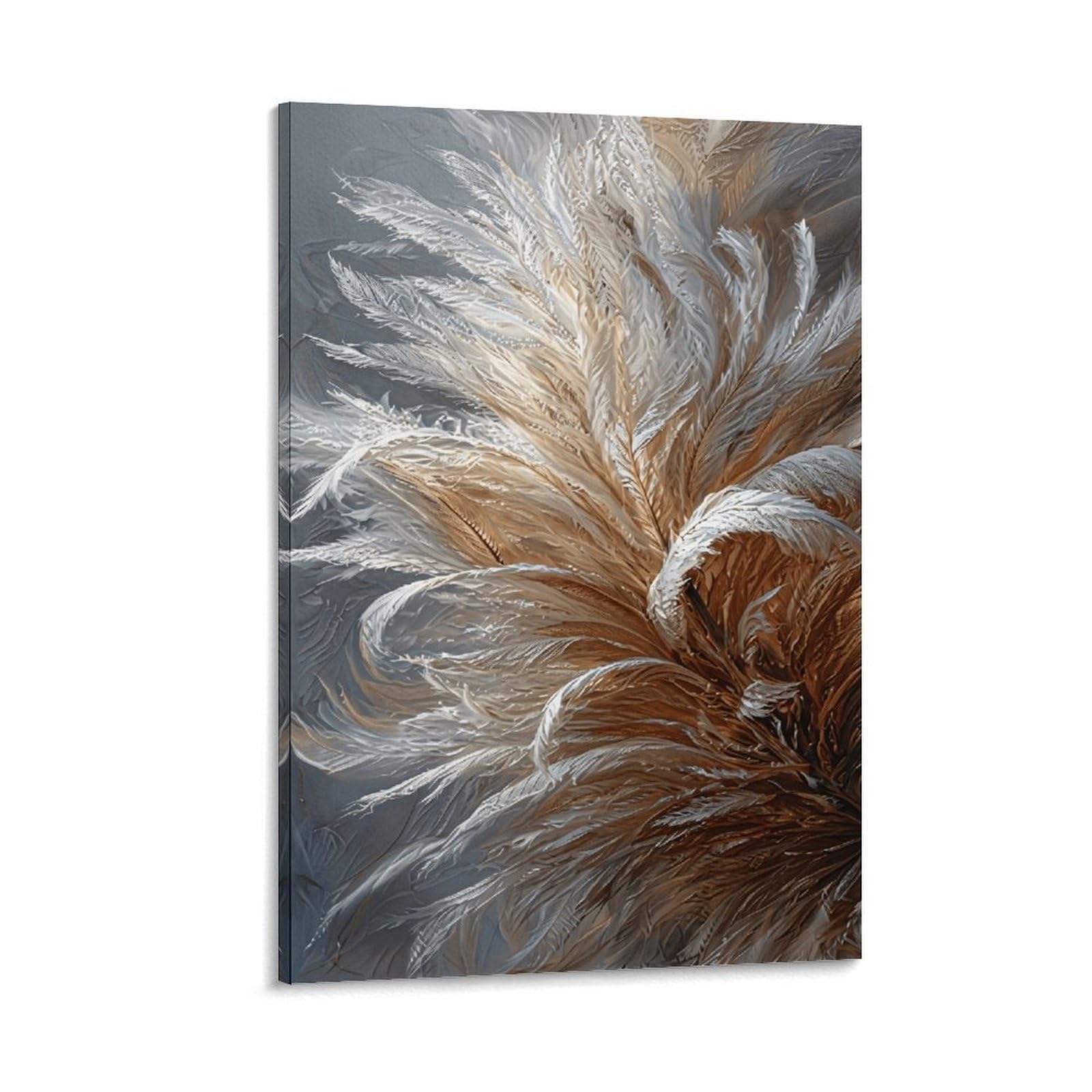 XPASHIQWC Pampas Grass Feathers Wall Decor Poster Canvas Prints Picture Modern Canvas Wall Art Picture Wall Hanging for Living Room Home Decorations 20x30inch(50x75cm)