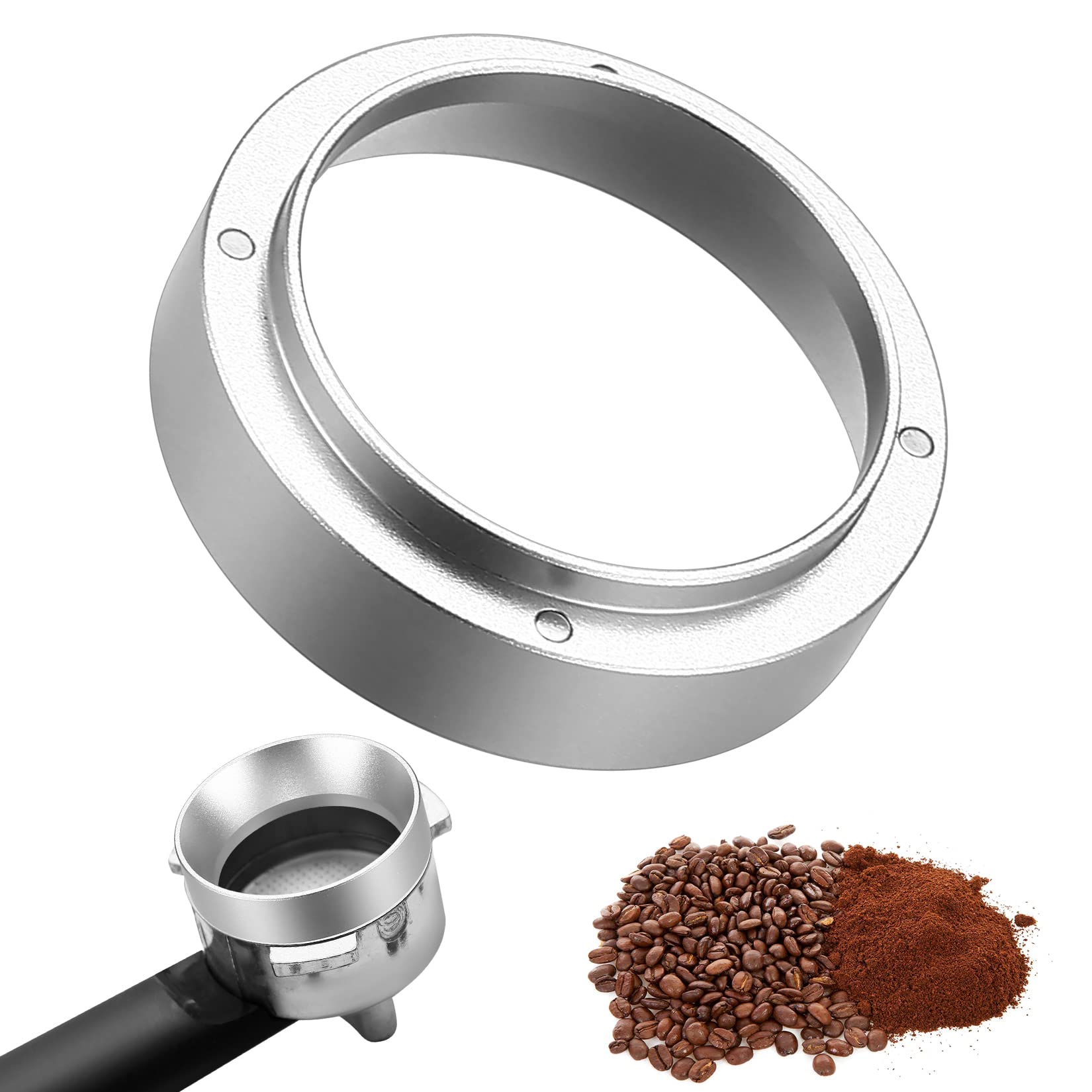 51mm Kaffee Dosierring, Espresso Dosiertrichter, Siebträger Zubehör, Kaffeedosierring mit magnetischem, Kaffeemaschine Fülltrichter, für Siebträger Brühschüssel Kaffeepulver Exakten Abfüllen