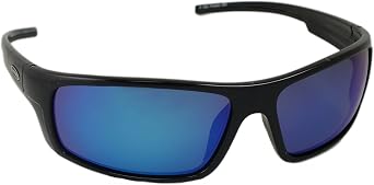 Sea Striker Finatic Polarized Sunglasses, Black Frame, Blue Mirror Lens