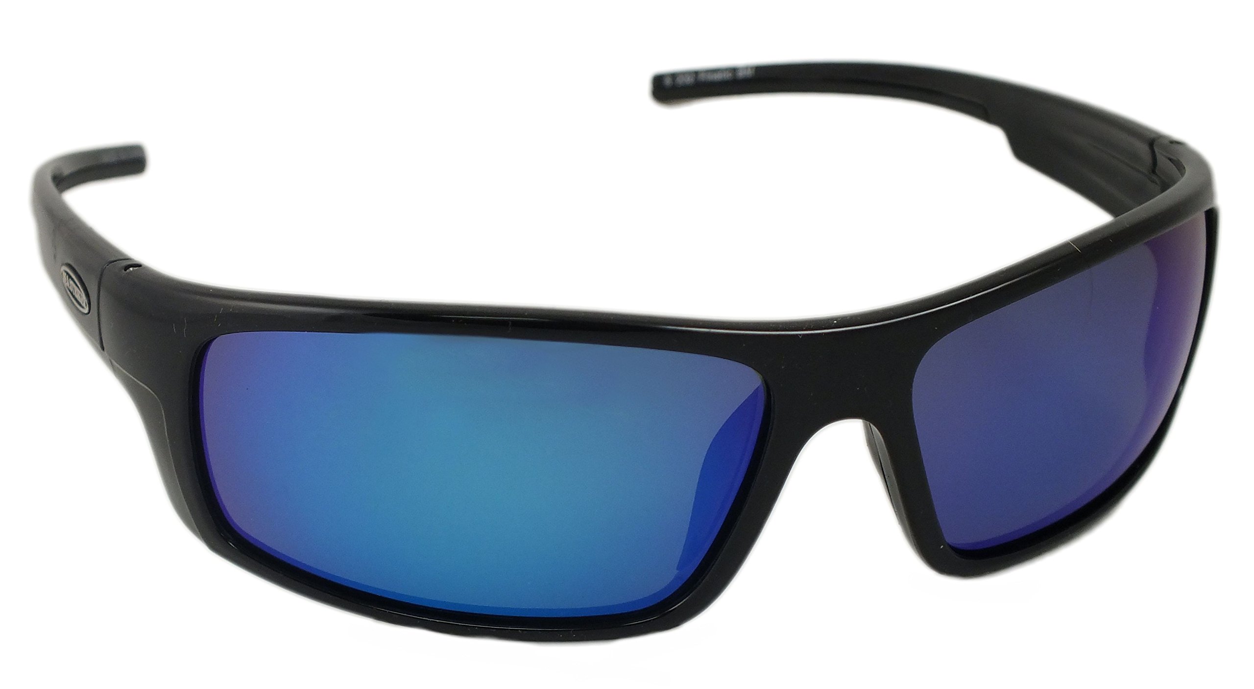 Sea StrikerFinatic Polarized Sunglasses, Black Frame, Blue Mirror Lens