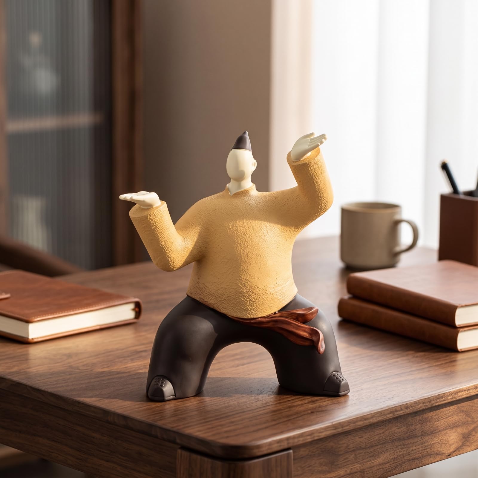 rockible Figura Resina Abstracto | meditación, Figura Guanyin, Oriental, Estatua Buda, para Oficina, Marrón, A