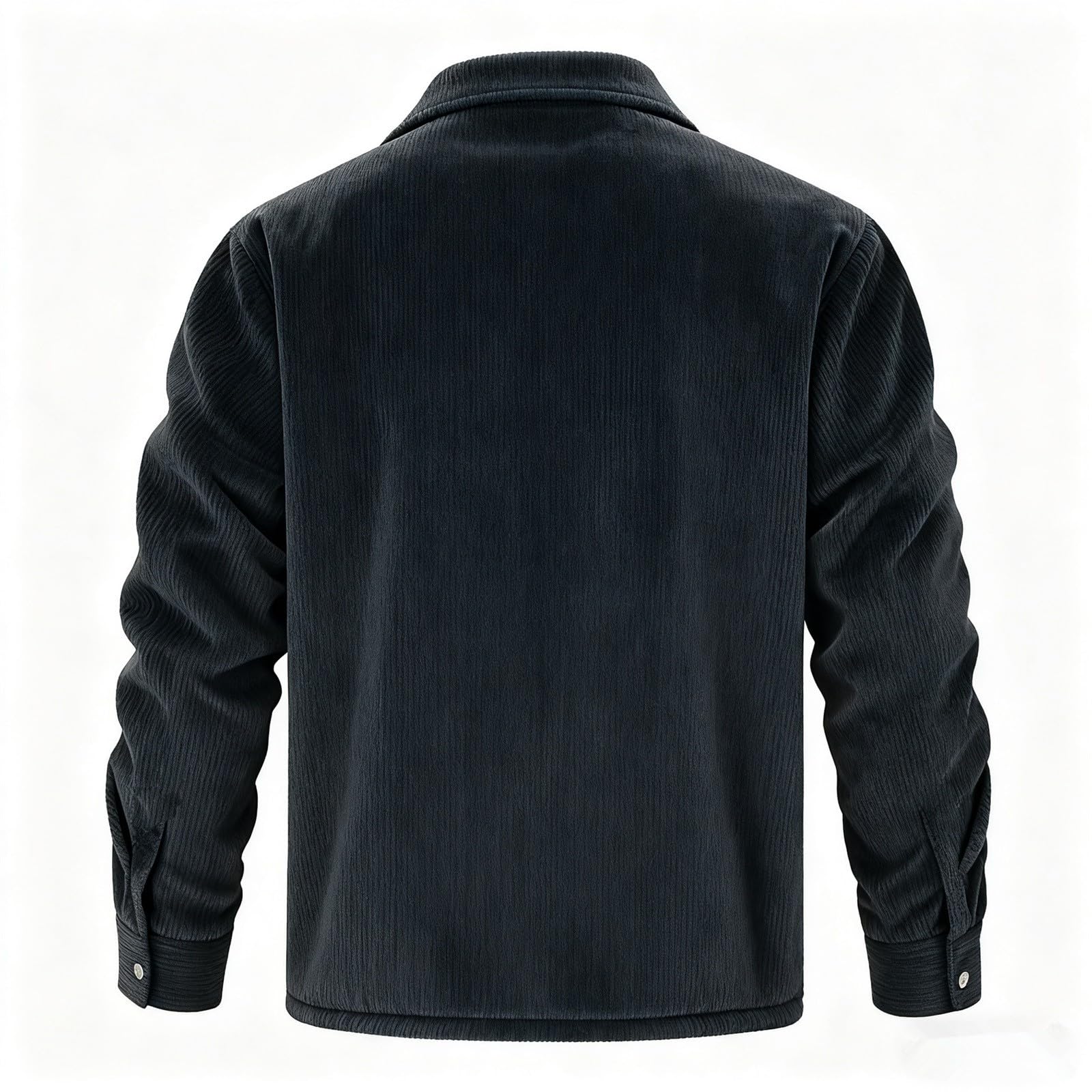 Giacca in velluto a coste, da uomo, con calda imbottitura, in pile, casual, da montagna, comoda, in cotone, per attività all'aria aperta, con tasche multiple, con risvolto