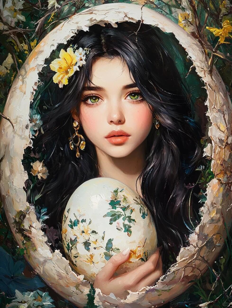 Henypt Cross Stitch Kit Fantasy Woman DIY Needlepoint Set for Beginners The Elderly with Accessories Handmade DIY/Gifts 14CT 80x100cm