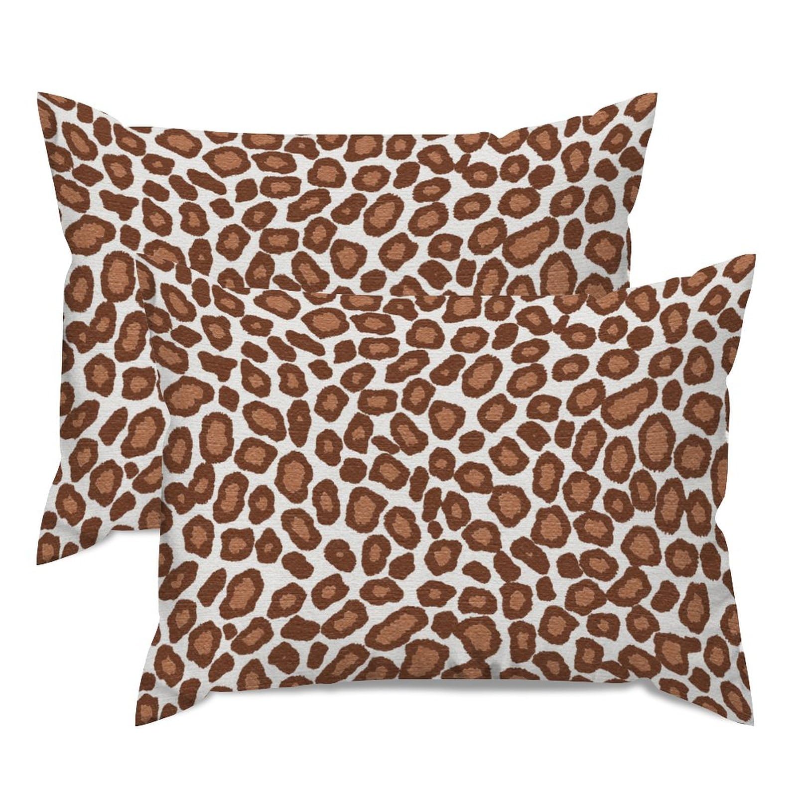 Housse de coussin lombaire léopard 50x66 cm en coton-lin le lot de 2