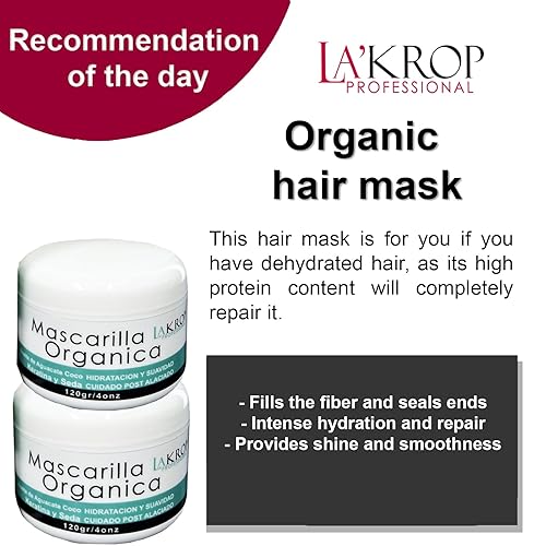 Miniatura 3 de LA  KROP - KERATIN HAIR TREATMENT - KERATINA PARA ALISAR EL PELO - TRATAMIENTO PARA CABELLO SECO Y MALTRATADO - KERATINA ORGANICA SIN FORMOL PARA