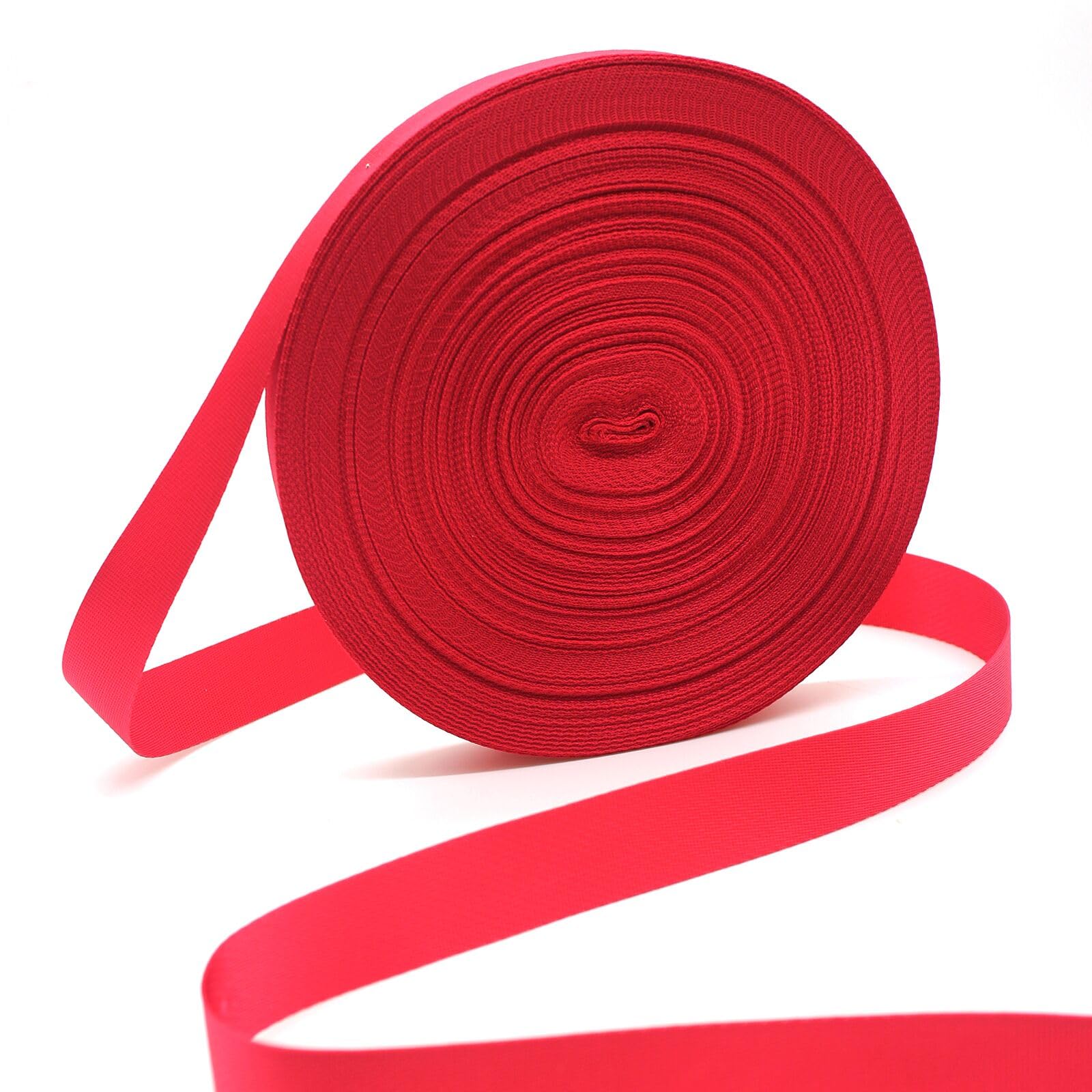 Red 1 Inch Heavy Duty Nylon Webbing Straps 50Yds for Sewing