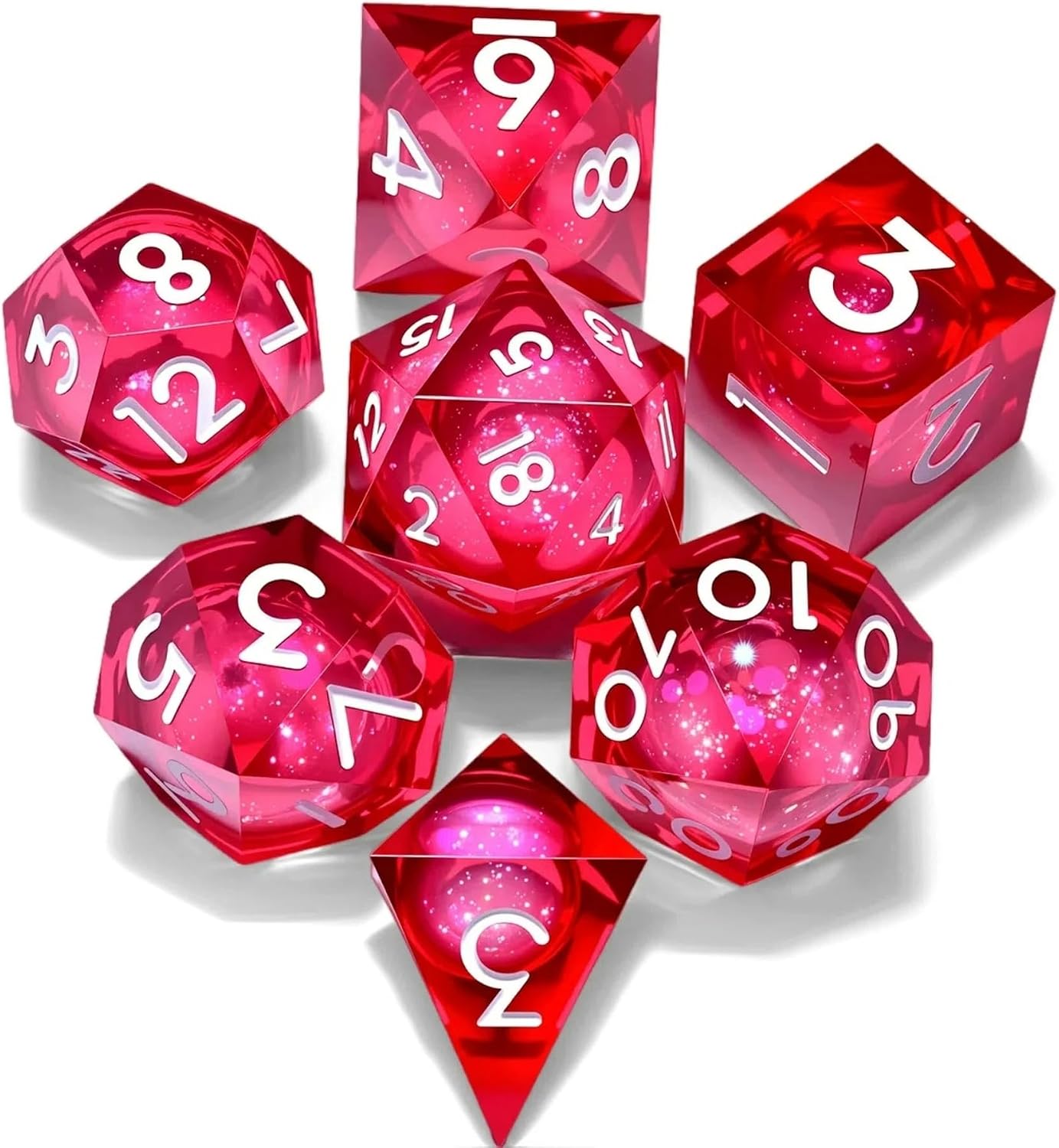 Liquid Core Dice SetDungeons and Dragons D&D, Polyhedron DND Resin dice Set, Used for Role-Playing dice Magic Pathfinder Game DND dice Set (7 Pieces) image 2