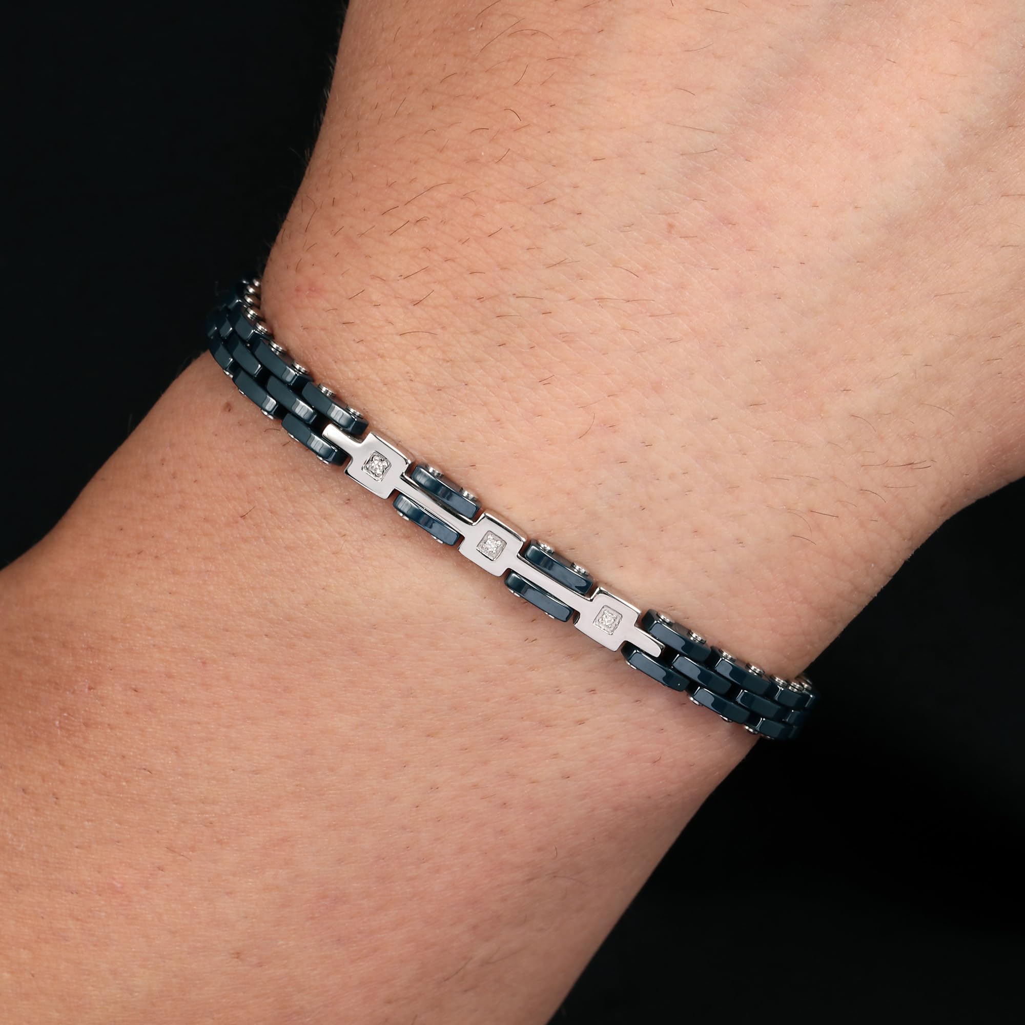 Morellato Diamonds Bracciale Uomo in Acciaio, diamante, ceramica - SAUK04