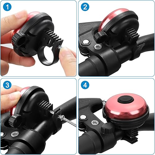 Vista 120 de Accmor Campana de bicicleta clásica, campana de bicicleta de aluminio, sonido nítido y claro para bicicleta para adultos y niños Uso de la mano