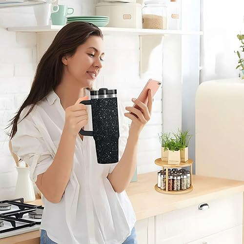 Miniatura 9 de Botellas de agua reutilizables de acero inoxidable al vacío con tapa y pajita, taza decorativa de acero inoxidable para agua, té helado o café,