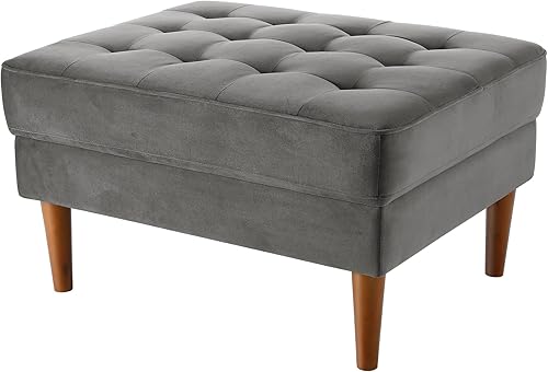 Vesgantti Otomana grande para sala de estar, otomana tapizada de terciopelo de gran tamaño, reposapiés otomano de 32 pulgadas para dormitorio, color