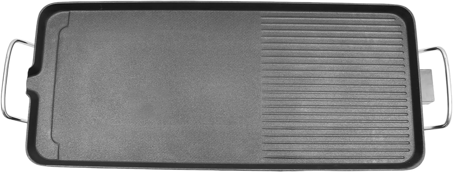 Extra Large Electric Grill, Smokeless Indoor Griddle, Barbecue Grill for Outdoor Camping Backyard with 5 Temperature Settings, 26.77 x 11.02 Inch Nonstick BBQ Grill Plate