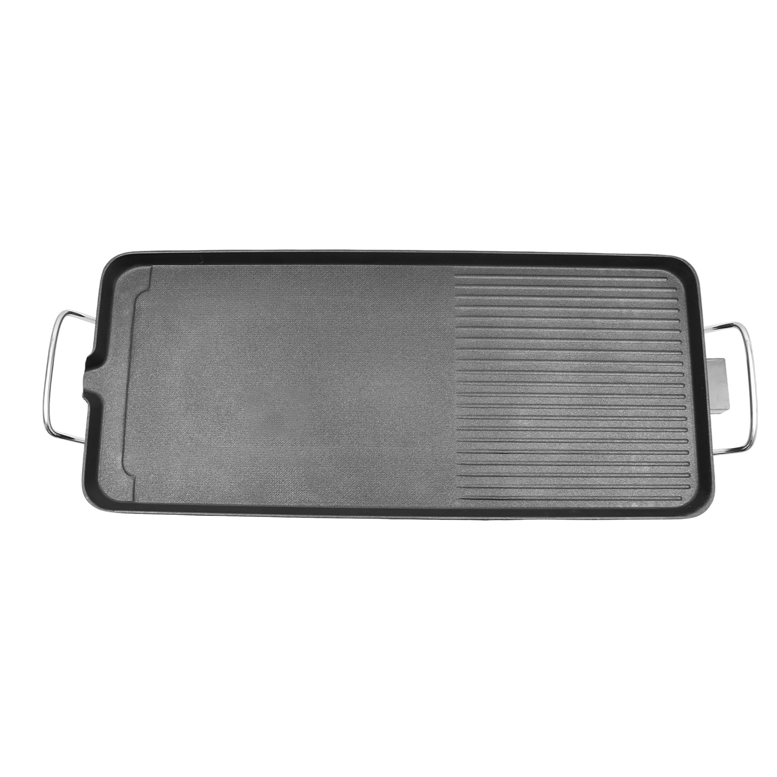 Barbacoa eléctrica, portátil, con 5 niveles de temperatura, 68 x 28 cm | 1500 W y revestimiento antiadherente, para camping, jardín y picnic
