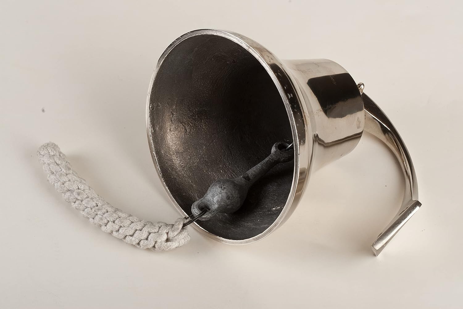 Medium 6" Aluminum Ship Bell Solid Cast Clapper Rich Tone Knotted Bell Rope