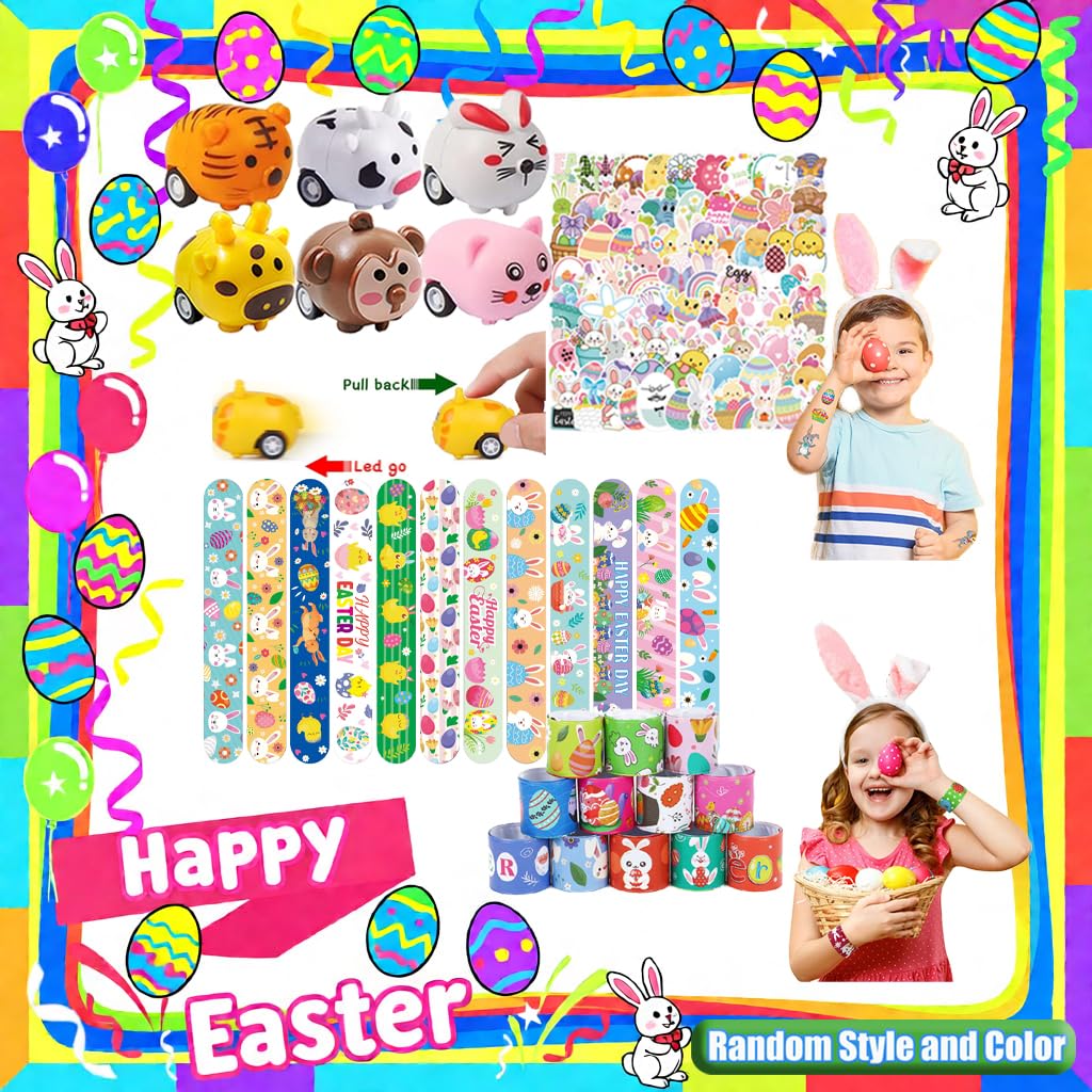 124 PCS Easter Egg Fillers, Easter Basket Stuffers, Easter Party Favors for Kids Boys Girls, Easter Egg Stuffers, Bulk Easter Toys, Easter Gifts, Pinata Goodie Bags Stuffers, Classroom Prizes
