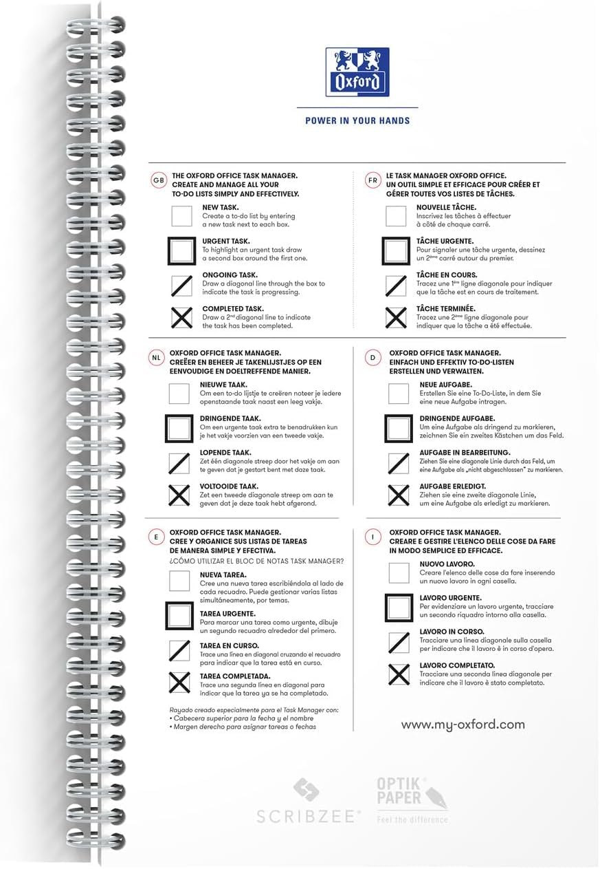 Oxford To Do Planner, taccuino, 115 fogli, per lavori marini di scrib, Aqua (Confezione da 2)