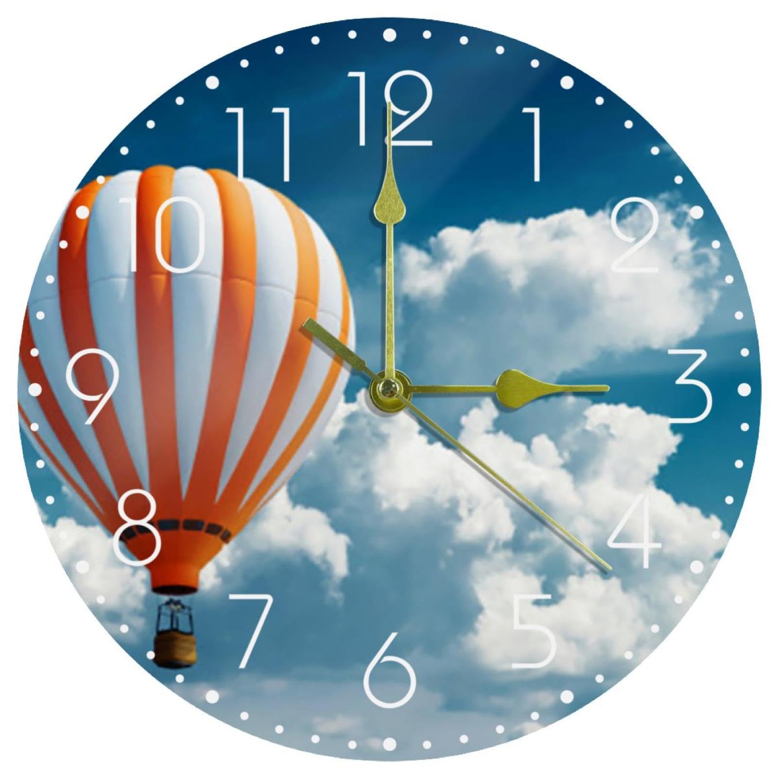 Horloge murale ciel bleu pour un salon serein et sans tic-tac
