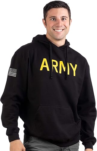 Miniatura 3 de Ann Arbor T-shirt Co. ARMY PT Style Sudadera con capucha  Sudadera con capucha de forro polar para entrenamiento militar de infantería de EE. UU