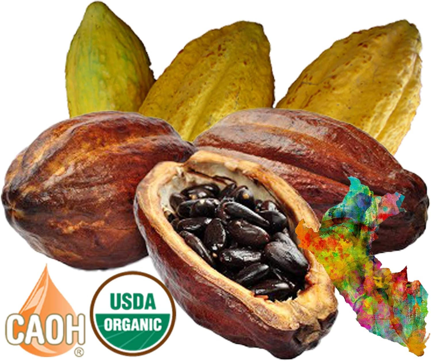 Organic Cacao Oil by California Academy of Health - Absolute Cocoa - Theobroma Cacao - Peruvian - 1 oz from CAOH