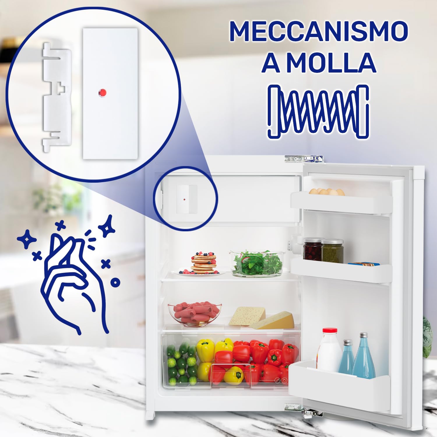 MONTERAL Griff für Gefrierschrank im Kühlschränke 100 x 44 x 18 mm und Feder mit dem Originalcode 00059129 059129 für Bosch - Garantie 10 Jahre