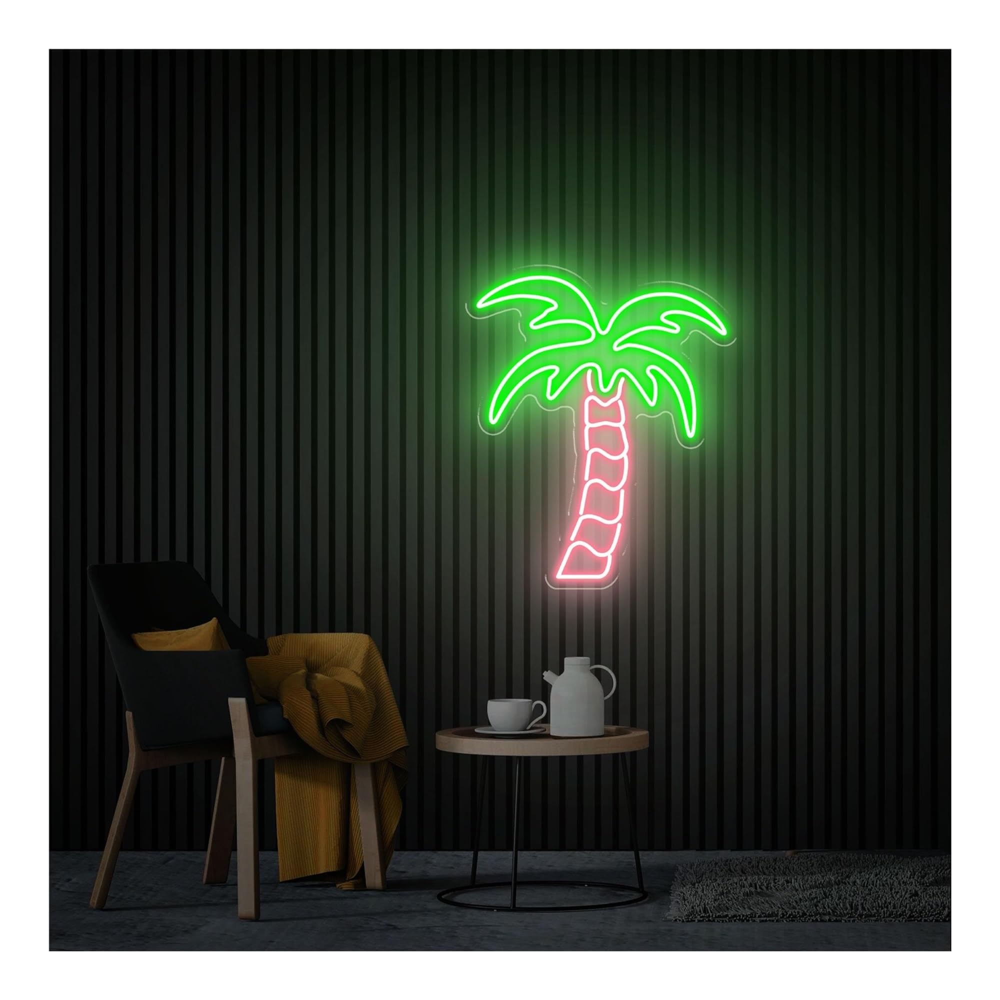 RONGCH Hanging Art Signs Palm Tree Neon Sign,Suitable for Living Room Wall Personalized Decor with Dimmable 42cmx50cm(F)
