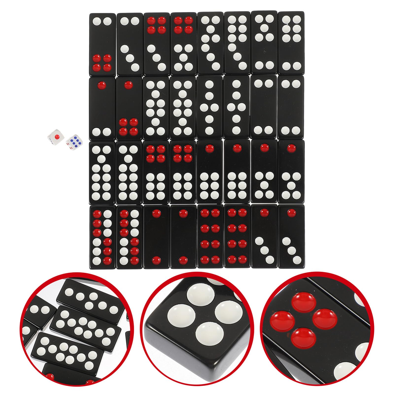 ERINGOGO Traditionelles Chinesisches Pai Gow Spielset Paigow Spielsteine aus Robustem Material Gravierte Kacheln mit Glatter Oberfläche Handliches Brettspiel für Party Camping und Reisen