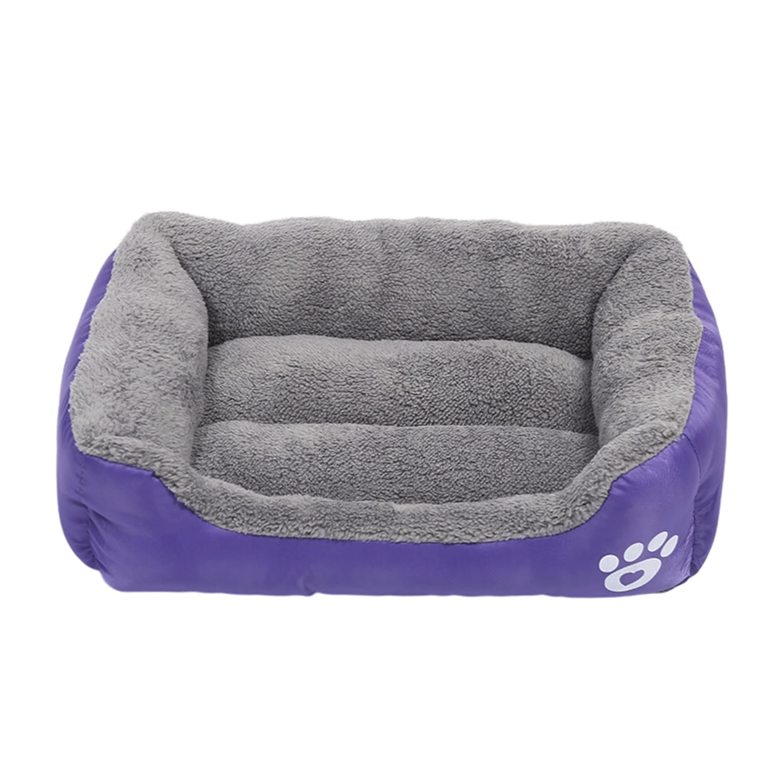 Mateju Plush Pet Bed Rectangle, Comfortable Fluffy Pet Cushion Warm Thick Warm Soft Plush Dog Cat Bed for Indoor Calming Puppy Kitten Petbed, for Small Medium (Purple,80x60x13cm)