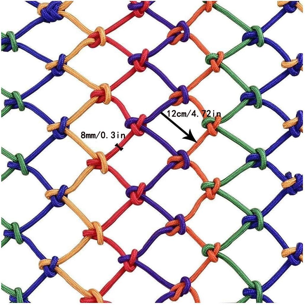 Anti-fall Stair Nets Fence Nets Child Safety Net,Home Railing Stairs Safety Netting,Outdoor Balcony Garden Fence Safety Rail Net, Ceiling Decoration Net(Size:4x4m(13x13ft),Color:Hemp rope net)