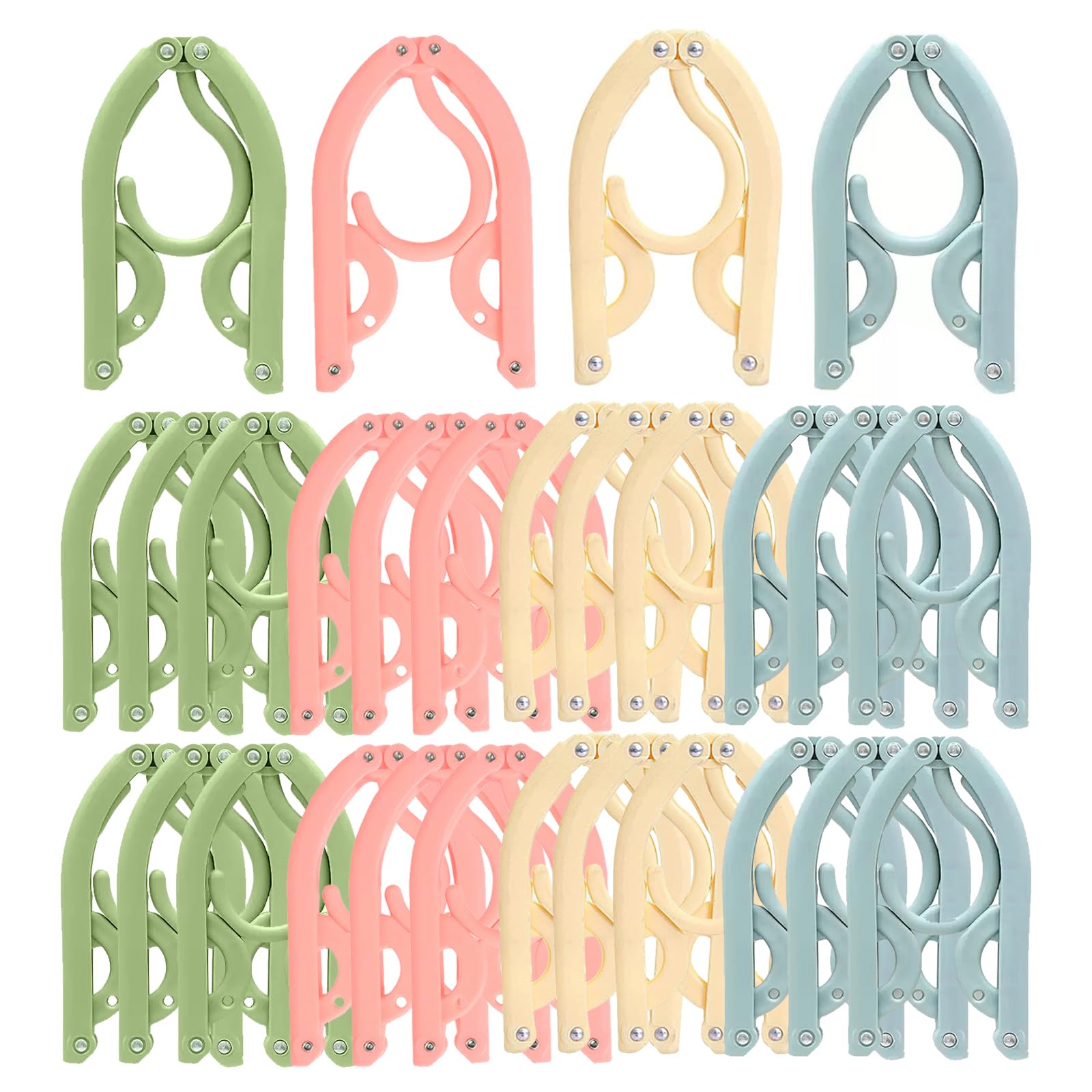 24Pcs Folding Clothes Hangers, Portable Folding Plastic Clothes Coats Hangers, Non-SlipTravel Hanger, Multifunction Travel Accessories for Home,Hotel,Travel,Camping