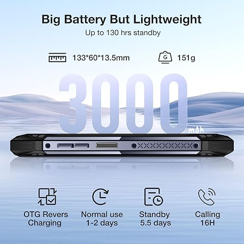 Miniatura 6 de DOOGEE Smini smartphone resistente 2024, pantalla QHD de 4.5 pulgadas, teléfono inteligente Android 13, 256 GB ROM2 TB TF teléfono resistente