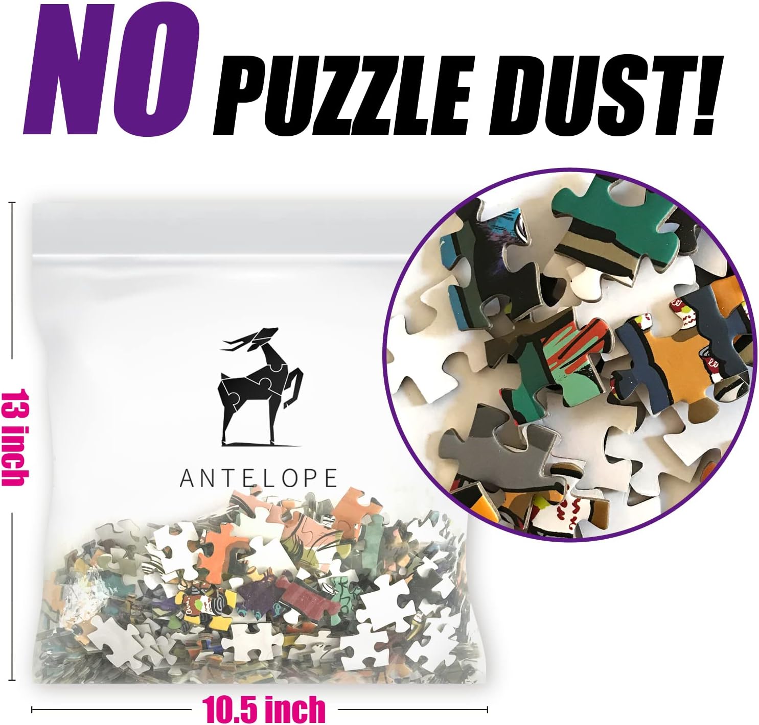 Antelope - 500 Piece Large Format Jigsaw Puzzle for Adults, Andy Warhol Jigsaw Puzzles, Large Pieces, No Dust Puzzles for Senior Citizen, 500 PC, Non-Glare Finish, Interlock Smoothly