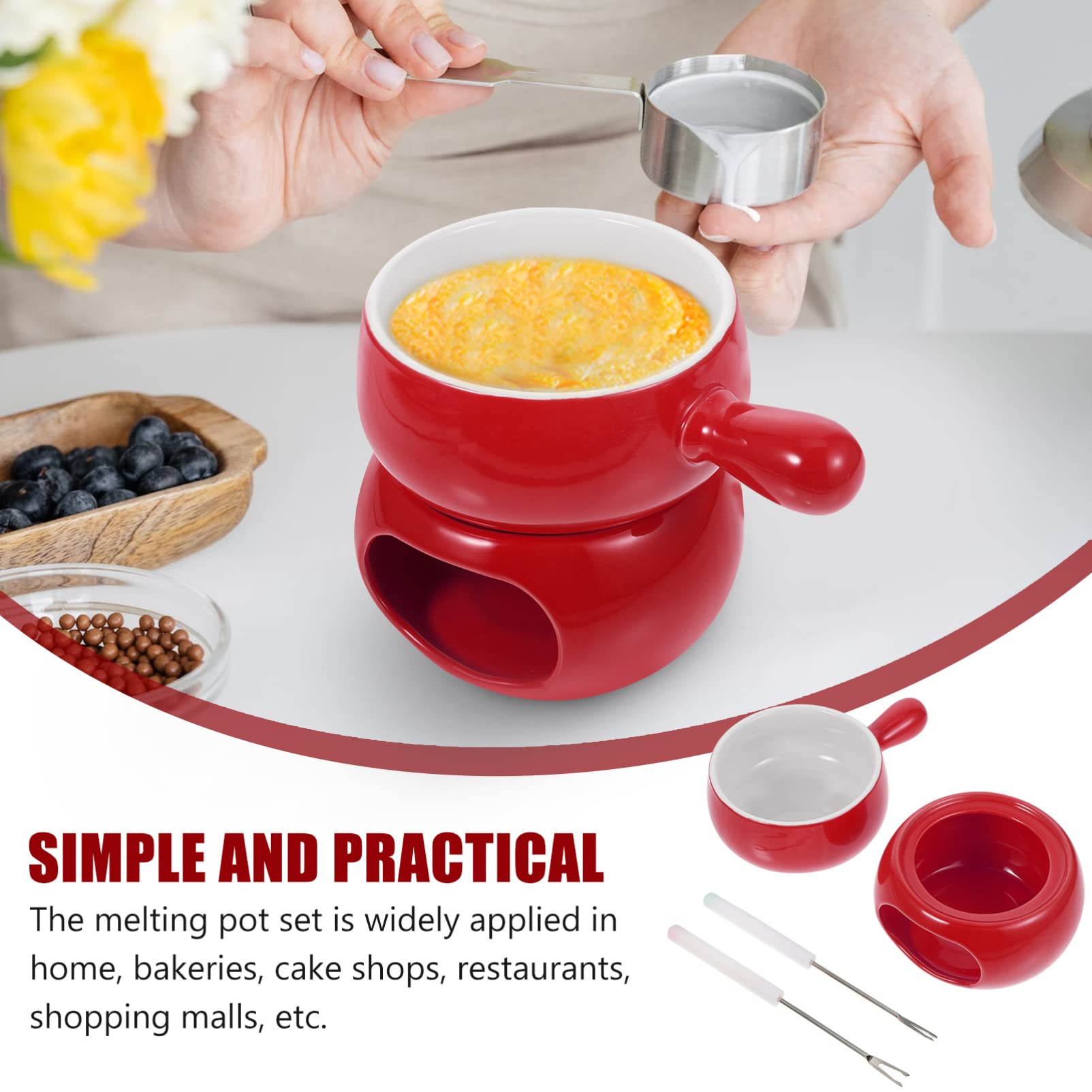 Individual Fondue Pots Ceramic Fondue Set With Forks Melting