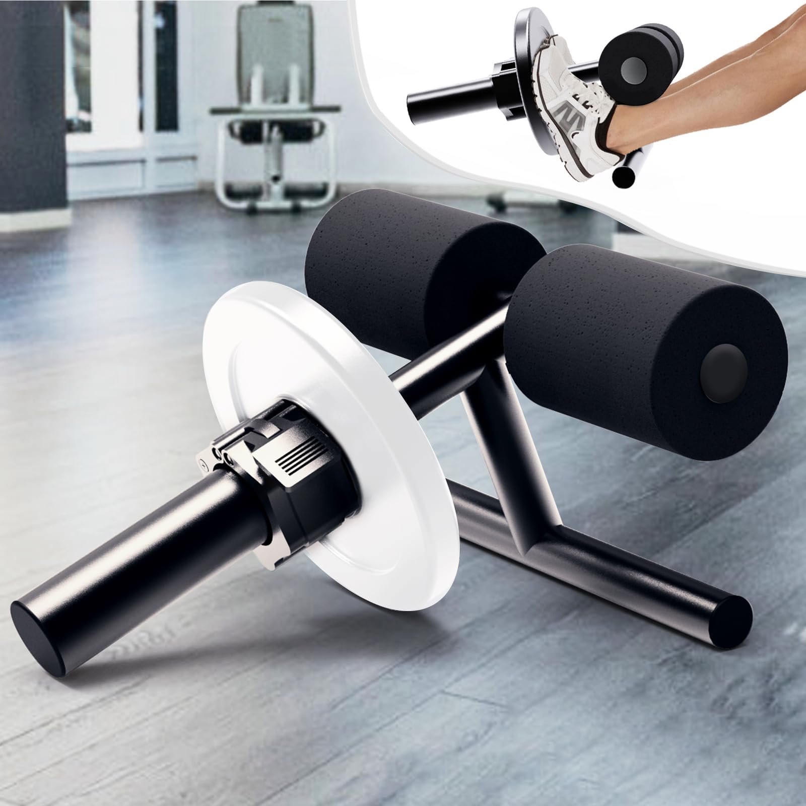 Tib Bar Tibialis Trainer Leg Exercise Equipment Tibia Dorsi Calf Raise Machine Tibialis Bar Strength Training for Calves Ankles Strengthening Workout Fits 2" Weight Plates