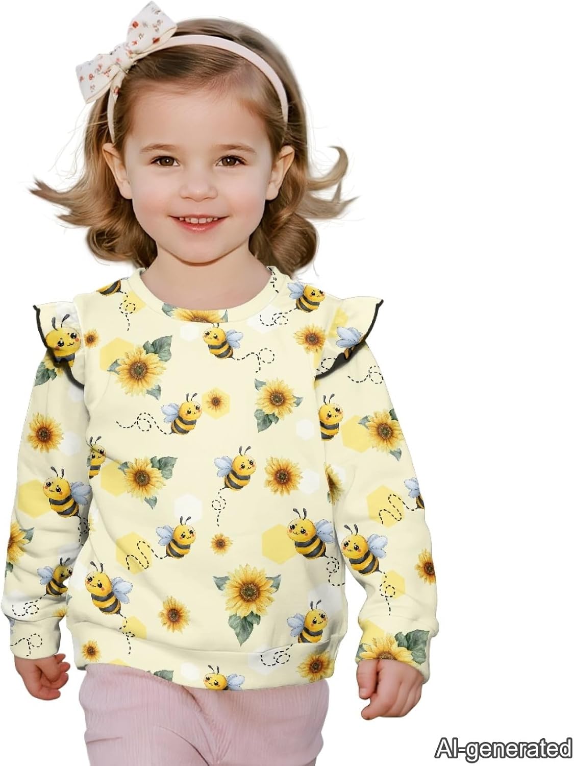 Suobstales Toddler Baby Girls Sweatshirts Casual Crewneck Pullover Fall Winter Sweater Long Sleeve Tops Shirts for 1-8 Years