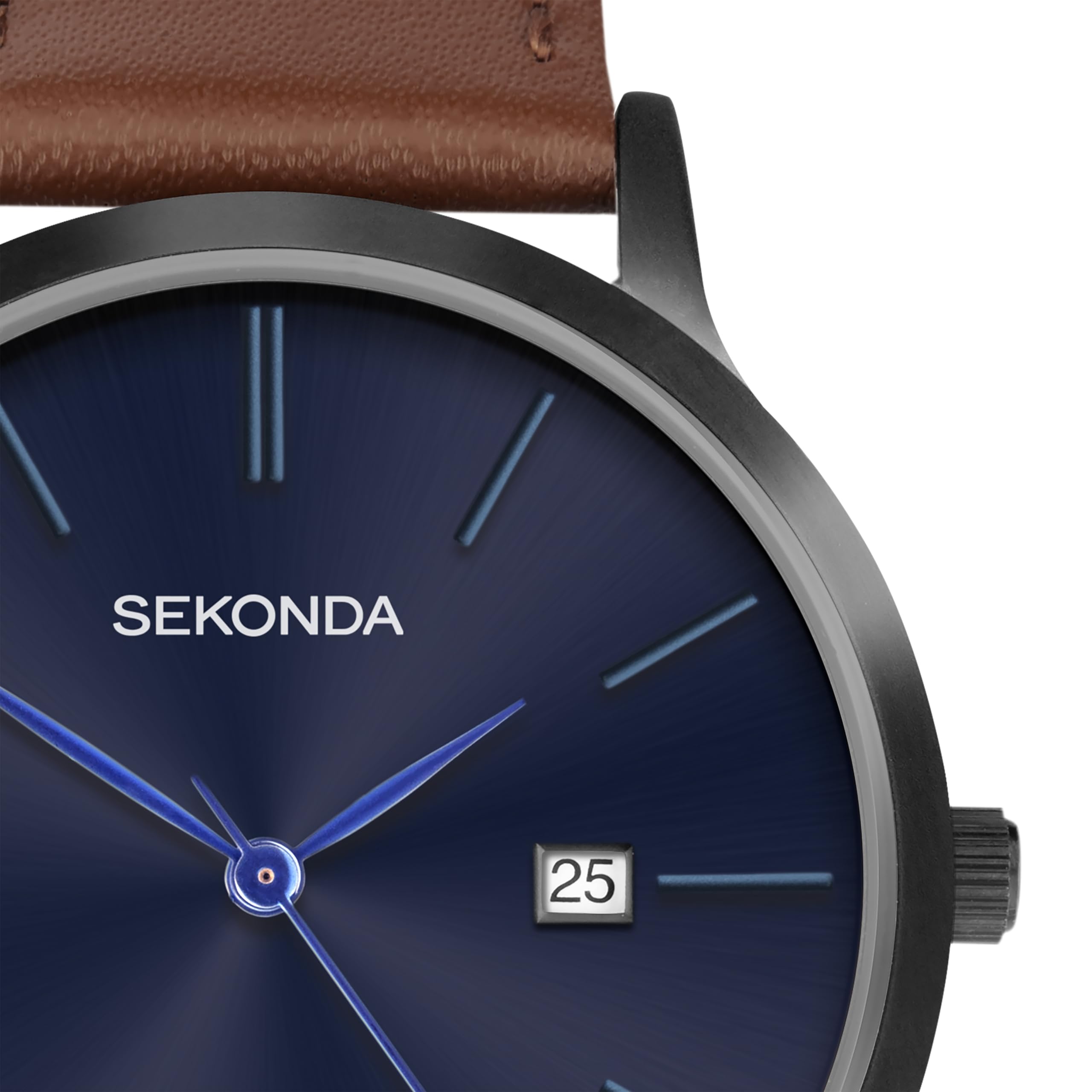 Sekonda Bergen Mens 39mm Quartz Watch with Analogue Date Display, and Leather Strap