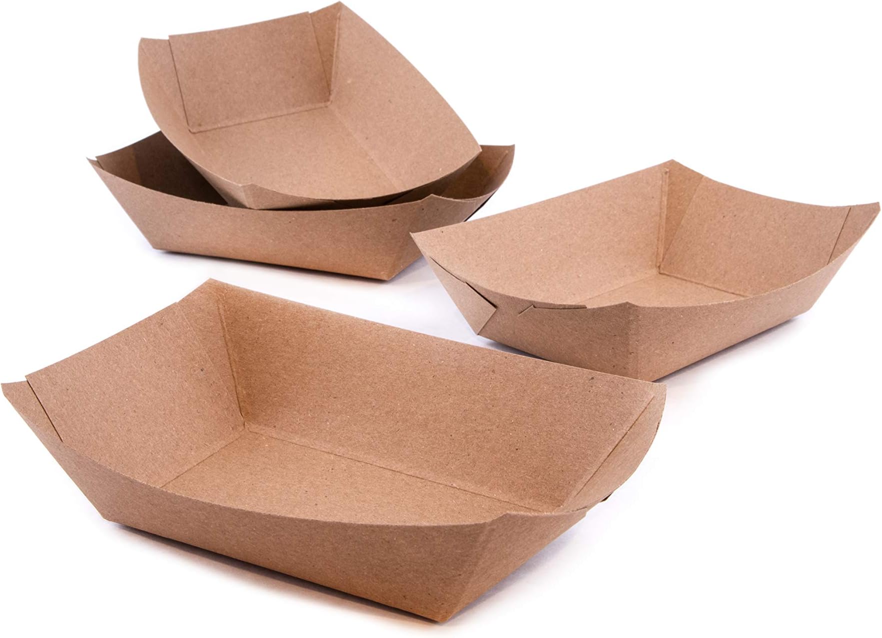Brown Paper Food Tray Disposable Kraft Hot Dog Tray, Paper Food Trays for Picnics, Carnivals, Camping - Food Serving Tray Holds Hot and Cold Food- USA Made (2LB 250pc)