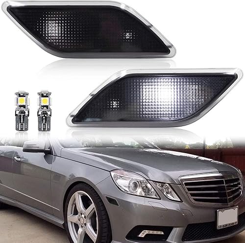 Lente ahumada parachoques delantero luces de marcador lateral carcasa de lámpara para Mercedes-Benz W212 Clase E Pre-LCI E350 E550 E63 AMG