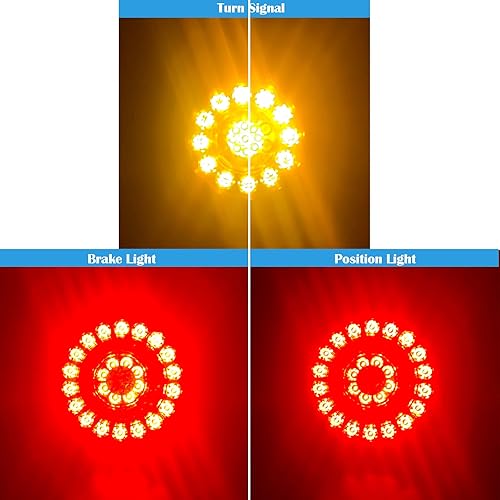 Miniatura 2 de WELNENT E-Mark ADR CCC - Luz trasera LED redonda de 4.84 pulgadas, 10 V - 30 V, lámpara de freno superbrillante, luz de marcha de giro para