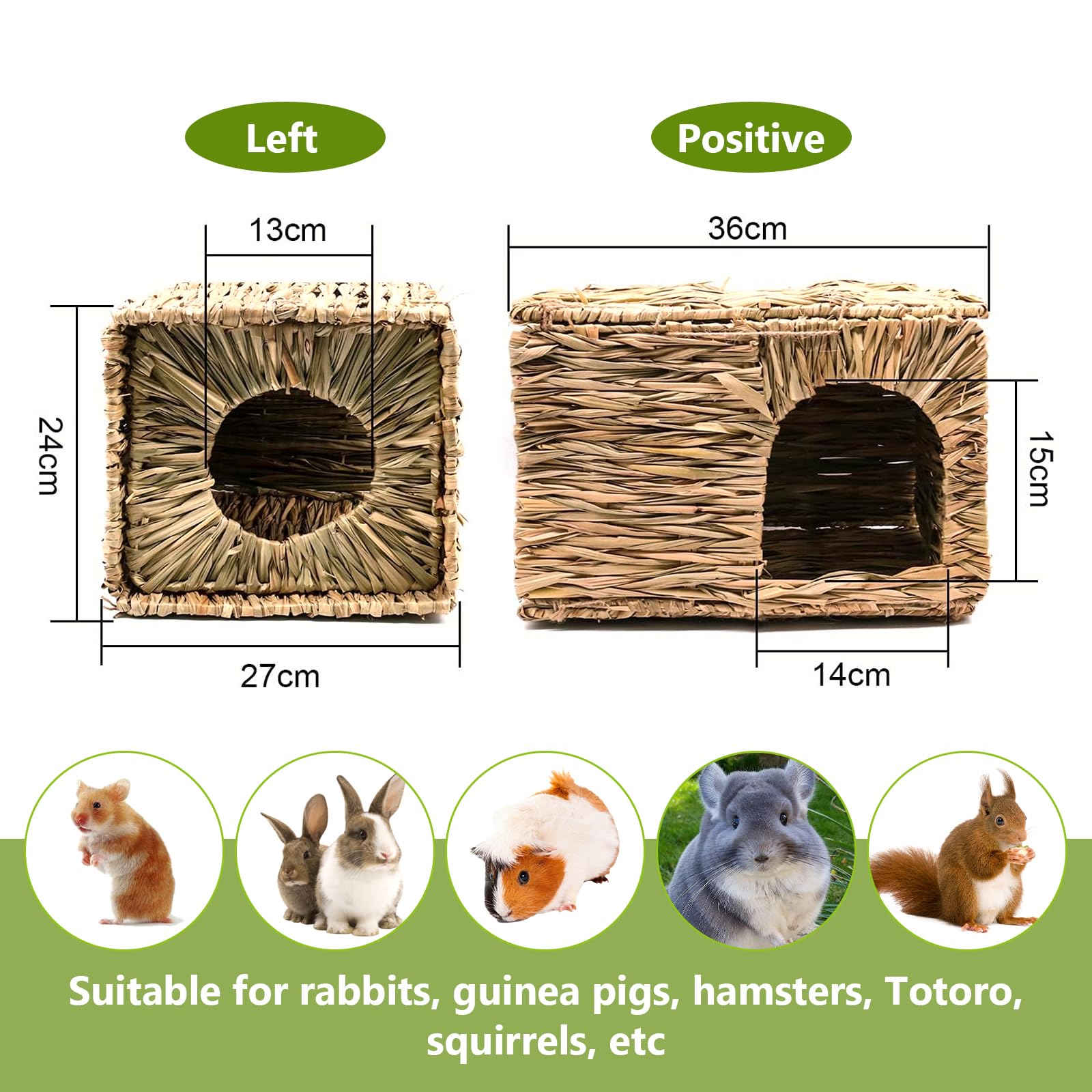 Casetta Per Porcellini D'India Con Rampa - 38x25x18 Cm, 4 Entrate, In Legno Di Pioppo, Facile Da Montare - Foto 8