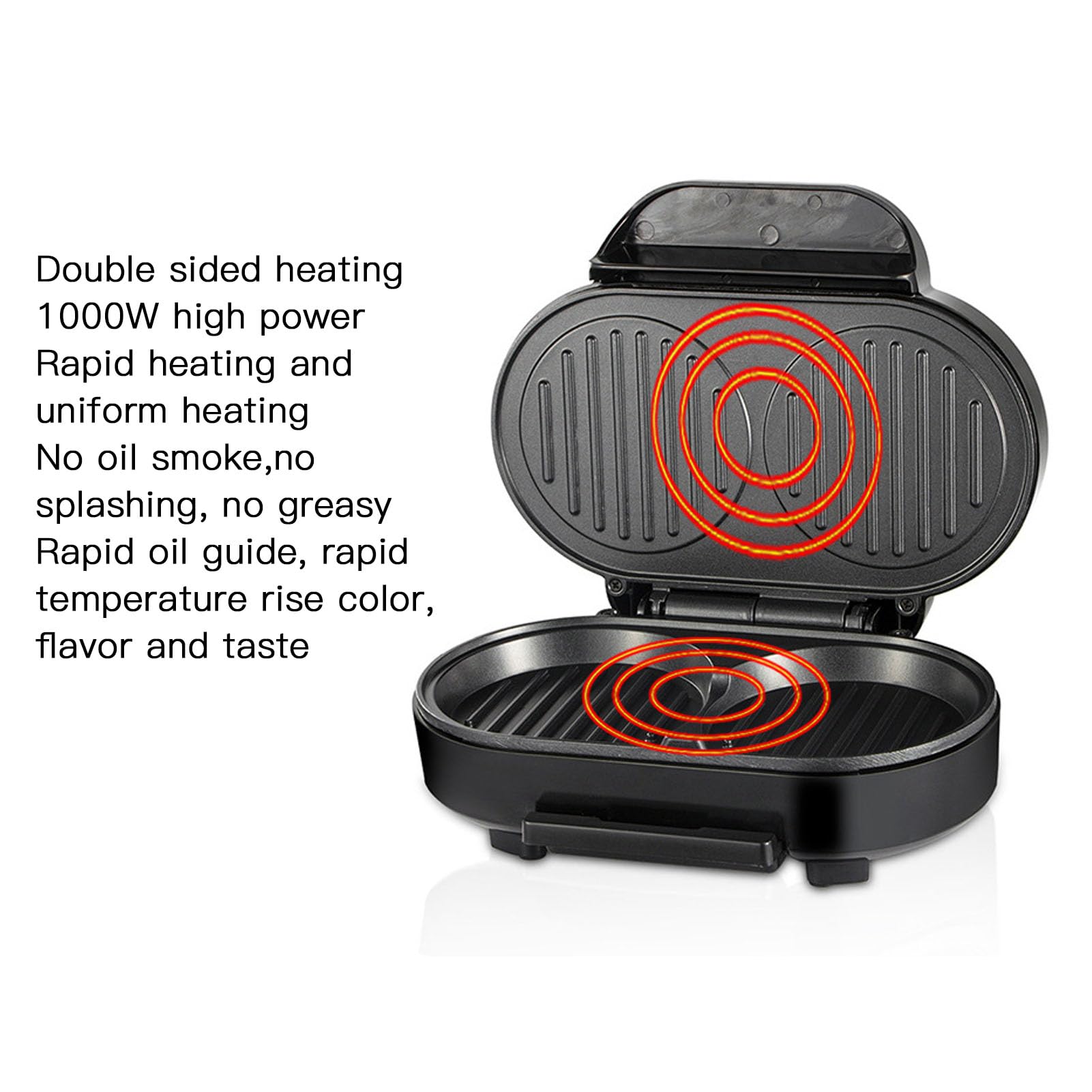 Elektrischer Frühstücksbereiter, Elektrischer Eier-Burger-Maker, Anti-Stick mit Aluminium-Heizplatte, Kompaktes Design für Eier-Pfannkuchen-Steak-Ei-Burger, Leicht zu Tragen