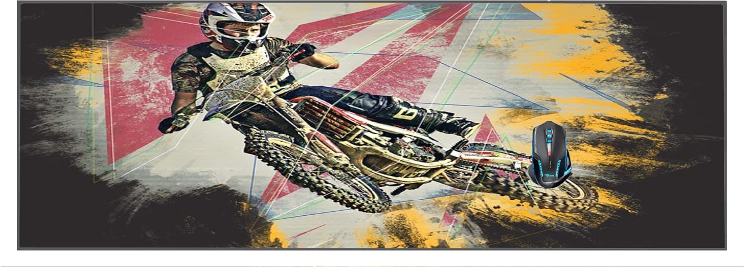 Dirt Bike DirtBike Whip XL Mouse Pad 33.25 x 15.75 Silicone Printed Mousepad Game Mat
