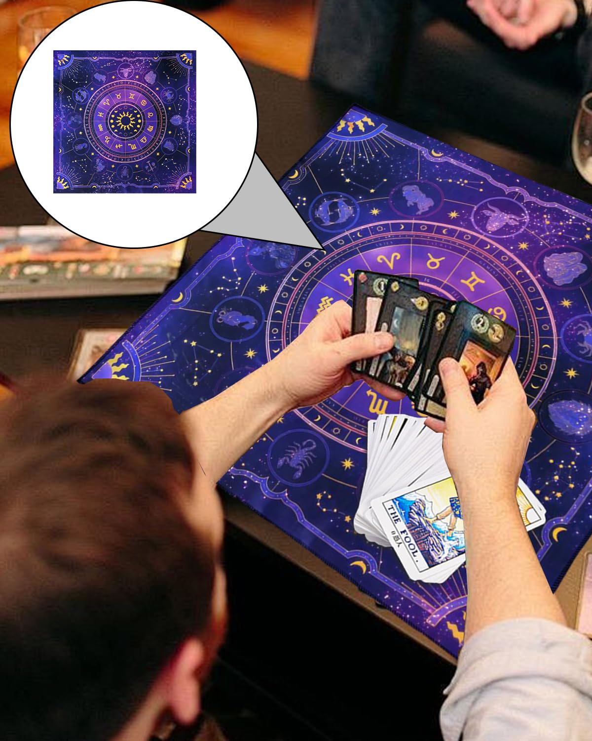 Vihaanta Tarot Cloth, Tarot Deck, Premium Purple Tarot Mat for Card Reading, Soft Spread Divination Cloth for Spiritual Practices, Includes One Purple Tarot Cloth(49 * 49cm) 3