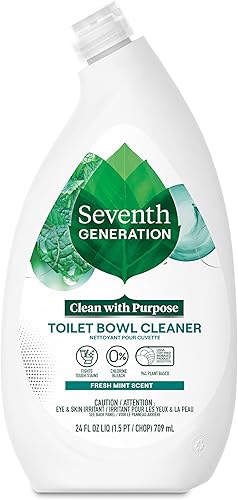 Seventh Generation Limpiador de inodoro, aroma a menta fresca, combate las manchas difíciles, 24 onzas líquidas