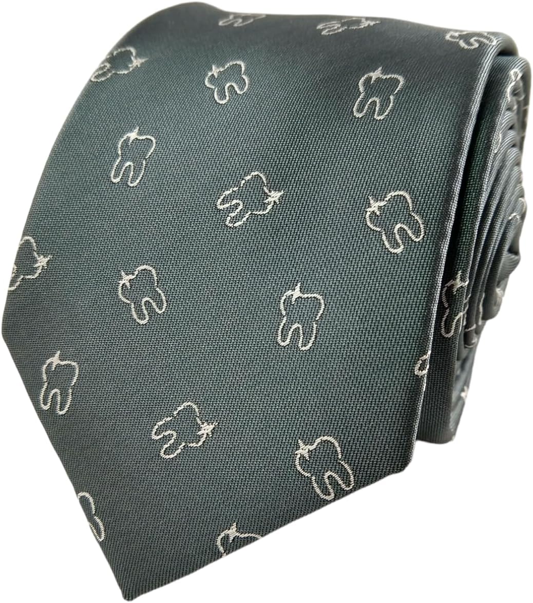 Men's Dentist Tie - Tooth & Teeth Necktie - Orthodontist Gift