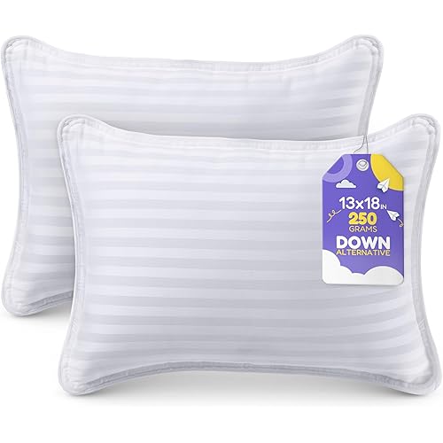 Utopia Bedding Toddler Pillow (White, 2 Pack), 13x18 Pillows for Sleeping, Soft and Breathable Cotton Blend Shell, Small Kids Pillow Perfect for Toddler Bed and Travel (Intended for Age 2 and up)