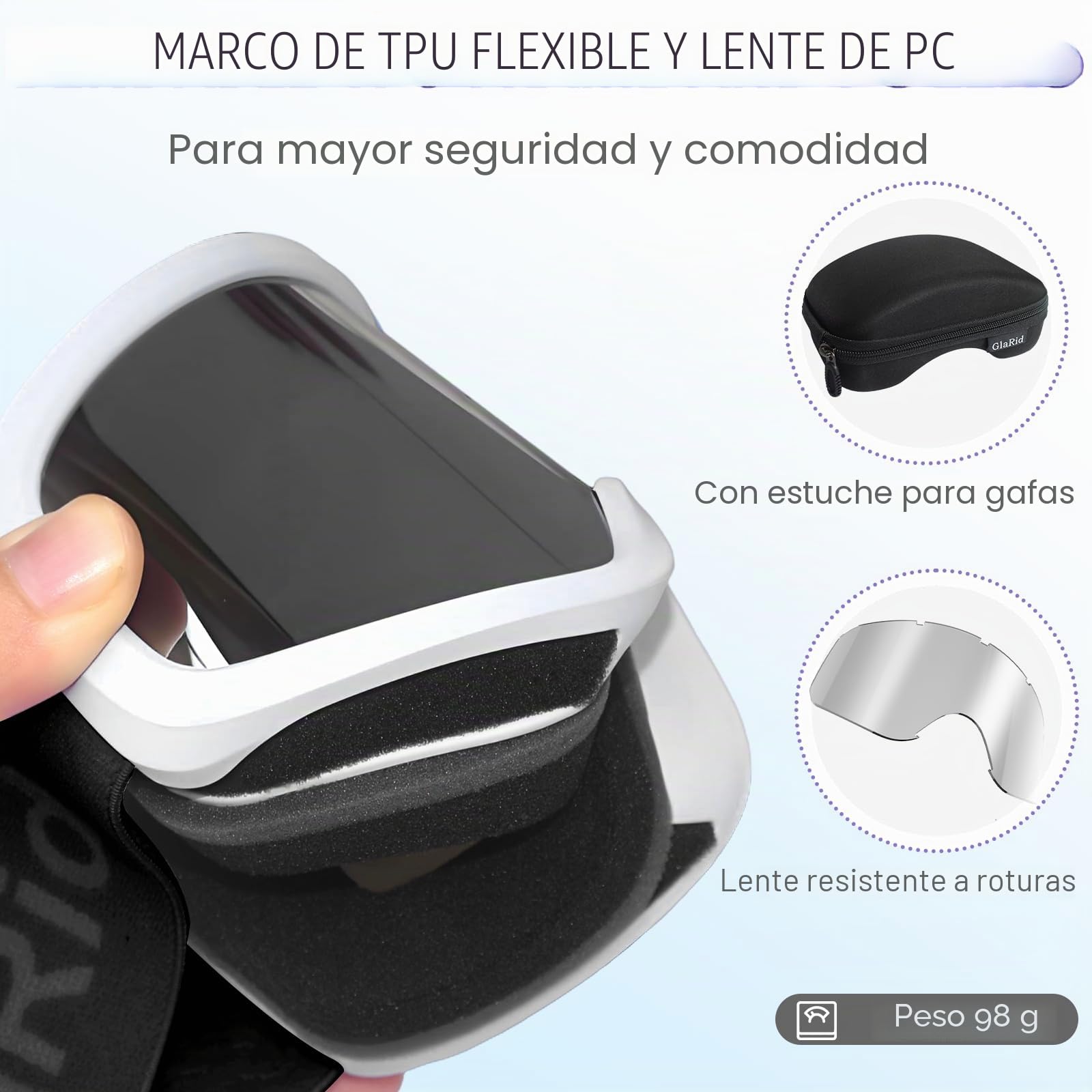 Gafas de esquí para niños antivaho protección UV400