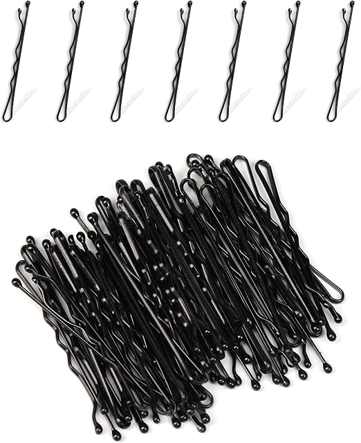 Biribila Bobby Pins 150 Pcs, Black  5cm Long Hair Grips with Transparent Storage Box  Thicker & Strong Pins for All Type of Hairs  Hair Pins for Hair Styling & Make UP (Black)