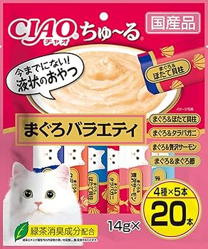 Amazon.co.jp: チャオ (CIAO) ちゅ~る まぐろバラエティ 14g×20本 猫用